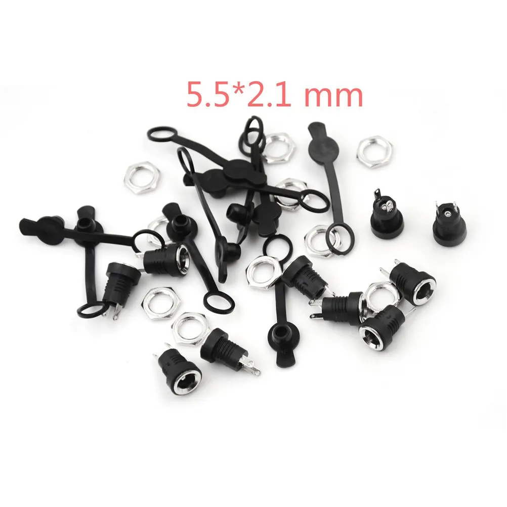 10Pcs/lot Black DC Power Jack Socket Female Panel Mount Connector Plug + Pcs Socket + Waterproof Cap 3 Sizes
10Pcs/lot Black DC Power Jack Socket Female Panel Mount Connector Plug + Pcs Socket + Waterproof Cap 3 Sizes