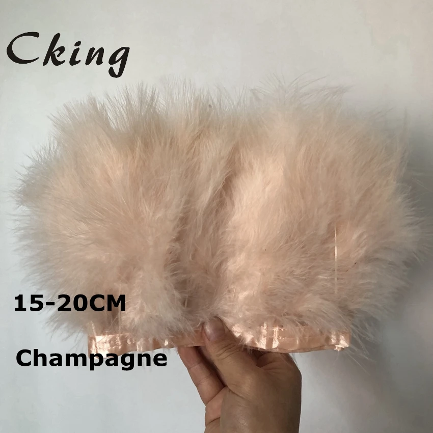 Price of 2-10 meters Champagne Dyed Marabou trims 15-20cm / 6-8" turkey feather fringes lace strips for cloth decorations belts
Price of 2-10 meters Champagne Dyed Marabou trims 15-20cm / 6-8" turkey feather fringes lace strips for cloth decorations belts