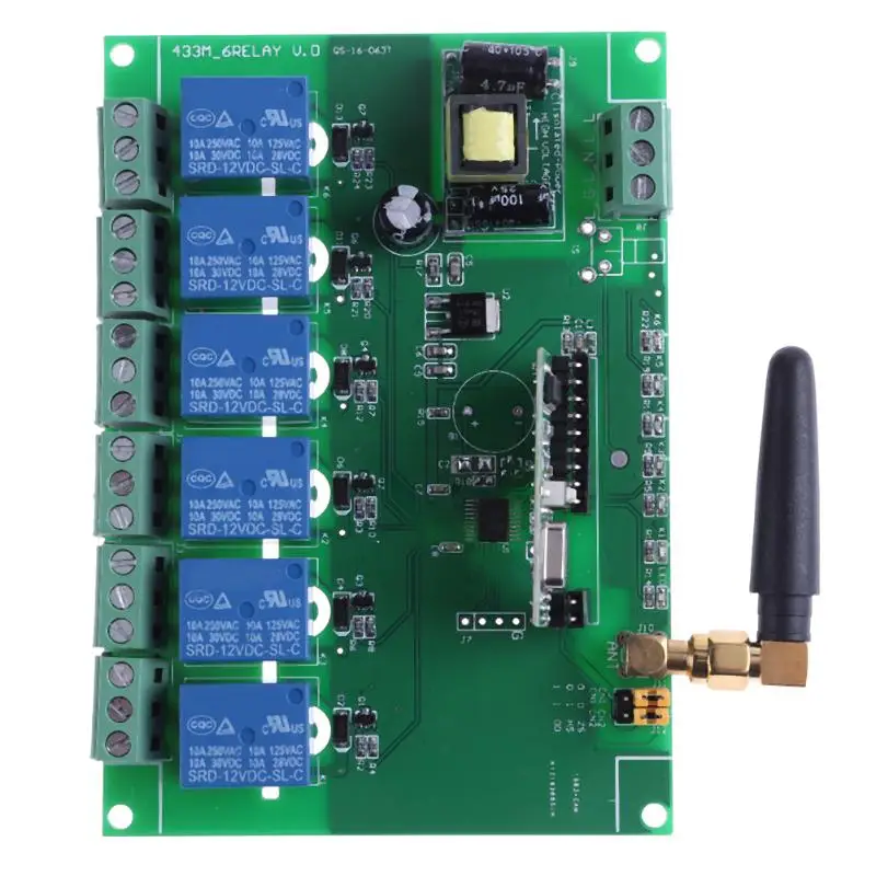 110-240V Relay Module Board 6 Channel RF Relay Board with Remote Control Switch For gate/windows/industrial control
110-240V Relay Module Board 6 Channel RF Relay Board with Remote Control Switch For gate/windows/industrial control