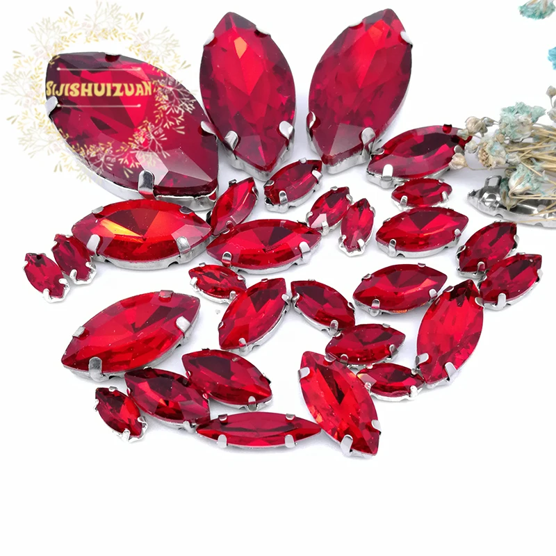 30pcs 8 sizes Popular! MIX red Horse eye Size Crystal Glass Sew-on Rhinestones Silver Bottom DIY Women's Dresses and shoes
30pcs 8 sizes Popular! MIX red Horse eye Size Crystal Glass Sew-on Rhinestones Silver Bottom DIY Women's Dresses and shoes