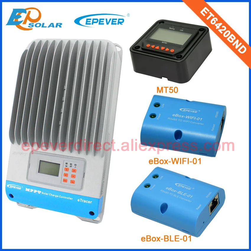 60A 60amps MPPT EPEVER EP series solar battery charger regulator ble wifi eBOX ET6420BND Free Shipping MT50 remote Meter
60A 60amps MPPT EPEVER EP series solar battery charger regulator ble wifi eBOX ET6420BND Free Shipping MT50 remote Meter