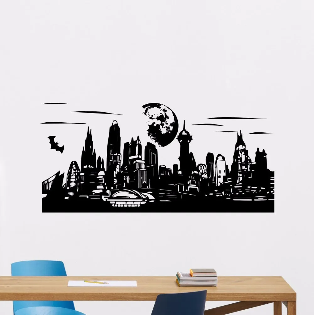 Gotham Skyline Wall Decal Vinyl Batman Superhero Comics Wall Sticker Home Art Decor Skyline Design Vinyl Wall Murals AY0188
Gotham Skyline Wall Decal Vinyl Batman Superhero Comics Wall Sticker Home Art Decor Skyline Design Vinyl Wall Murals AY0188