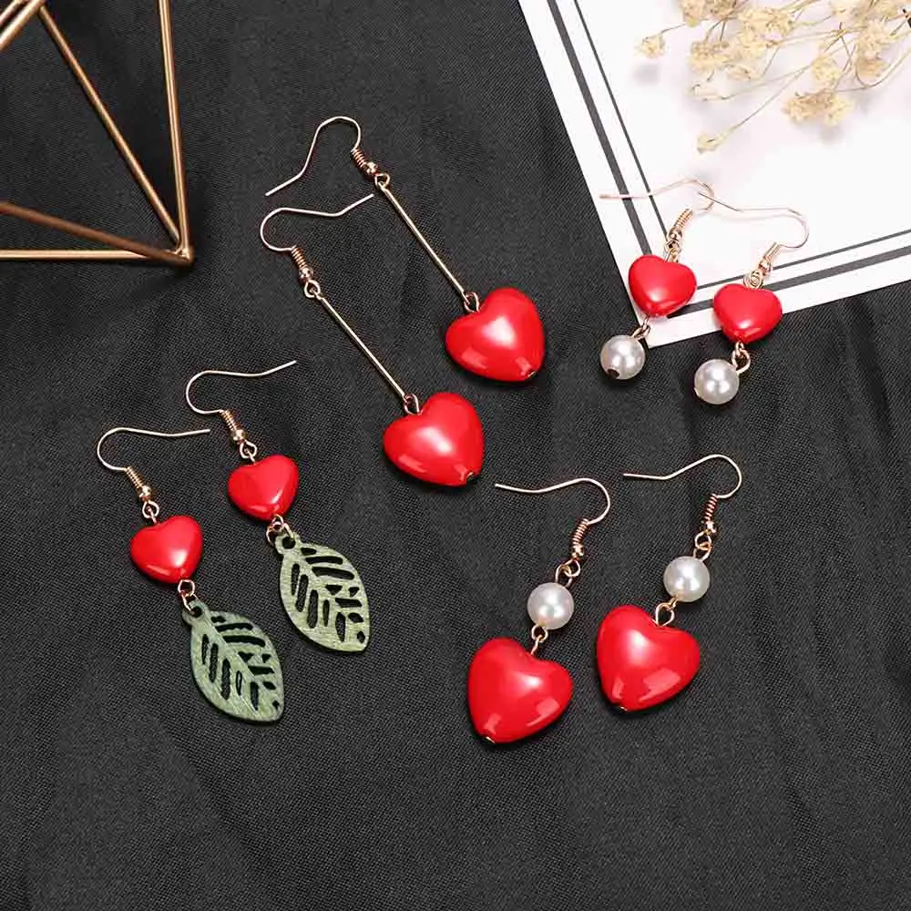 Pearl Dangle Earrings Red Love Pendant Geometric Dangle Earrings for Women pendientes mujer moda 2019 Earrings
Pearl Dangle Earrings Red Love Pendant Geometric Dangle Earrings for Women pendientes mujer moda 2019 Earrings
