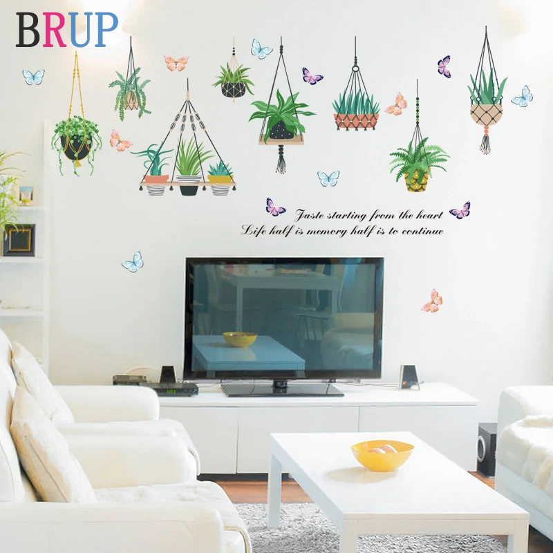 Hanging Basket Potted Plant Wall Stickers Fresh Green Plant Home Decor Nordic Style TV Sofa Room Decoration Vinyl PVC Muraux
Hanging Basket Potted Plant Wall Stickers Fresh Green Plant Home Decor Nordic Style TV Sofa Room Decoration Vinyl PVC Muraux