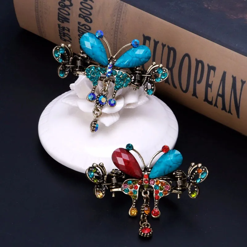 Women Vintage hair claws Turquoise blue Butterfly Pins Hair Bow Barrette Clip Hair Accessories
Women Vintage hair claws Turquoise blue Butterfly Pins Hair Bow Barrette Clip Hair Accessories