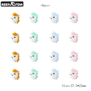 KEEP&GORW 6pcs Mini Unicorn Silicone Beads BPA Free Silicone Baby Teething Necklace Beads DIY Chewable Pacifier Pendant
KEEP&GORW 6pcs Mini Unicorn Silicone Beads BPA Free Silicone Baby Teething Necklace Beads DIY Chewable Pacifier Pendant