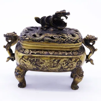 China Old Handwork Collection Carving Bronze copper dragon incensory Incense burner
China Old Handwork Collection Carving Bronze copper dragon incensory Incense burner