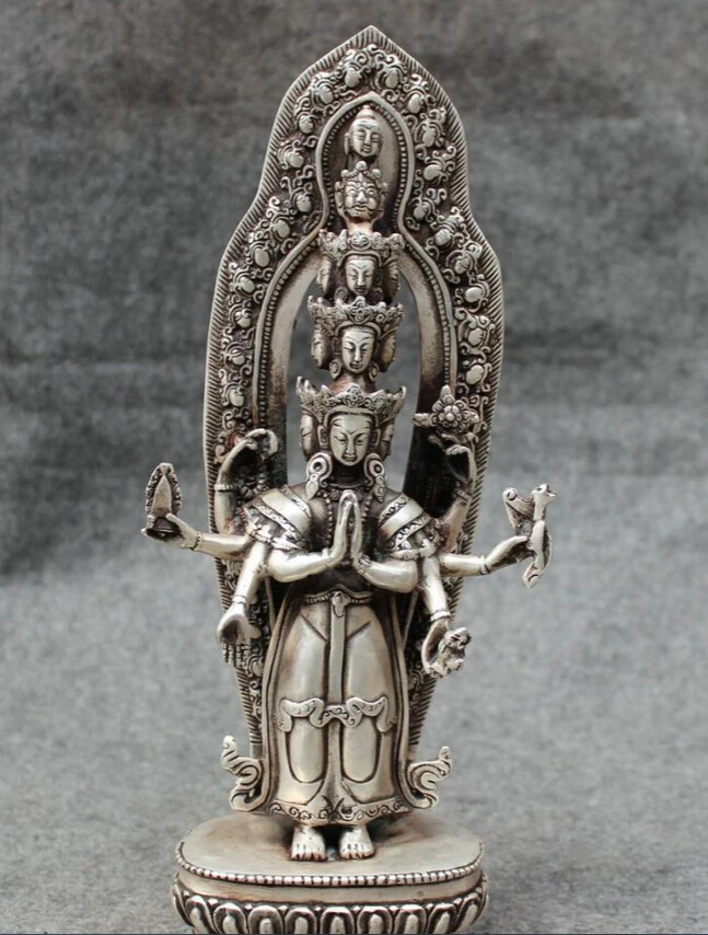 song voge gem S3163 11" Tibet Silver Buddhist Vajra GuanYin 1000-Arms Avalokiteshvara Buddha Statue
song voge gem S3163 11" Tibet Silver Buddhist Vajra GuanYin 1000-Arms Avalokiteshvara Buddha Statue
