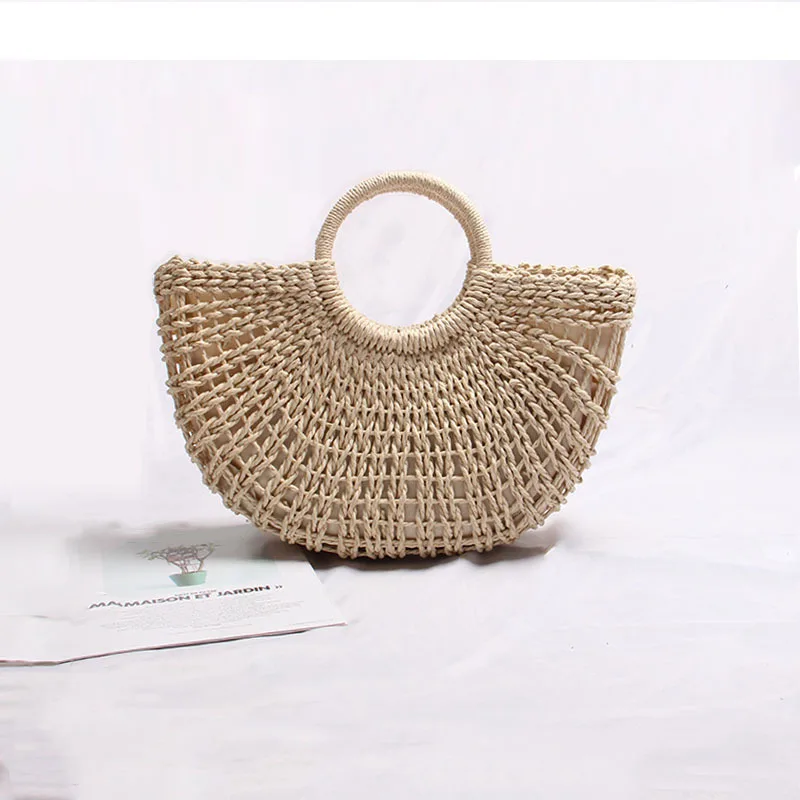 Seaside holiday straw bag beach bag women's handbag 2019 new ins Korean version of the hollow semi-circular portable woven bag
Seaside holiday straw bag beach bag women's handbag 2019 new ins Korean version of the hollow semi-circular portable woven bag
