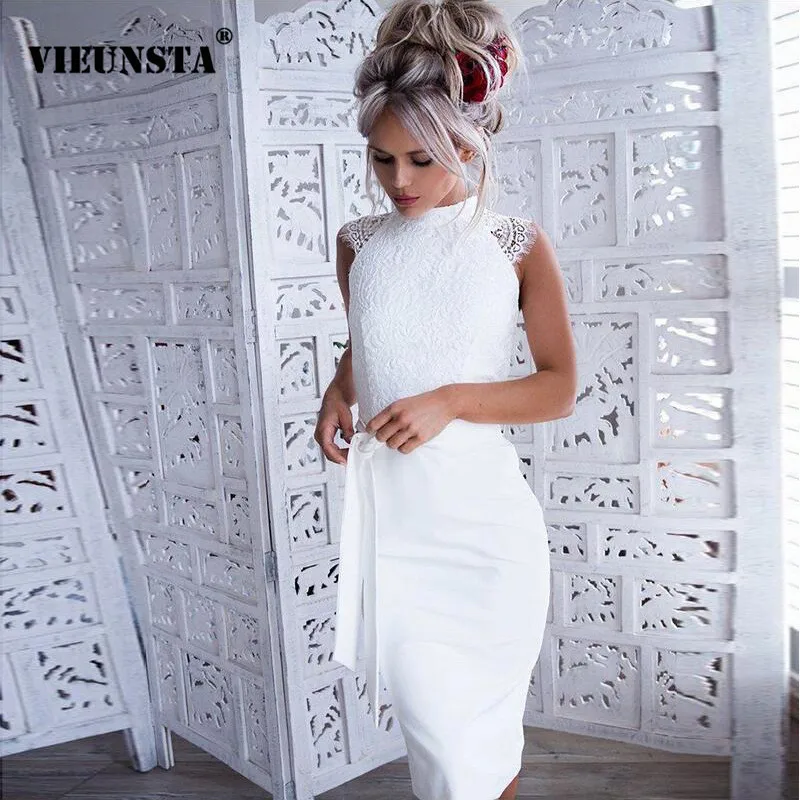 VIEUNSTA New Fashion Women's Lace Floral Skinny Dress Sleeveless Bodycon Bandage Summer Dress Women O Neck Elegant Party Dresses
VIEUNSTA New Fashion Women's Lace Floral Skinny Dress Sleeveless Bodycon Bandage Summer Dress Women O Neck Elegant Party Dresses