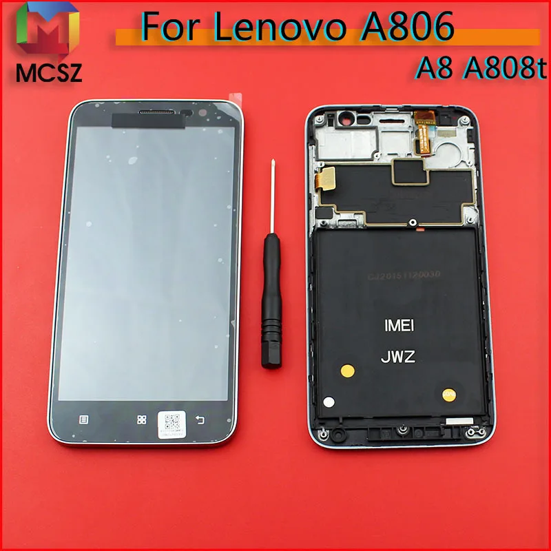 For Lenovo A806 A8 A808t LCD Display+Touch Screen Digitizer Assembly + Frame Free Tools Replacement
For Lenovo A806 A8 A808t LCD Display+Touch Screen Digitizer Assembly + Frame Free Tools Replacement