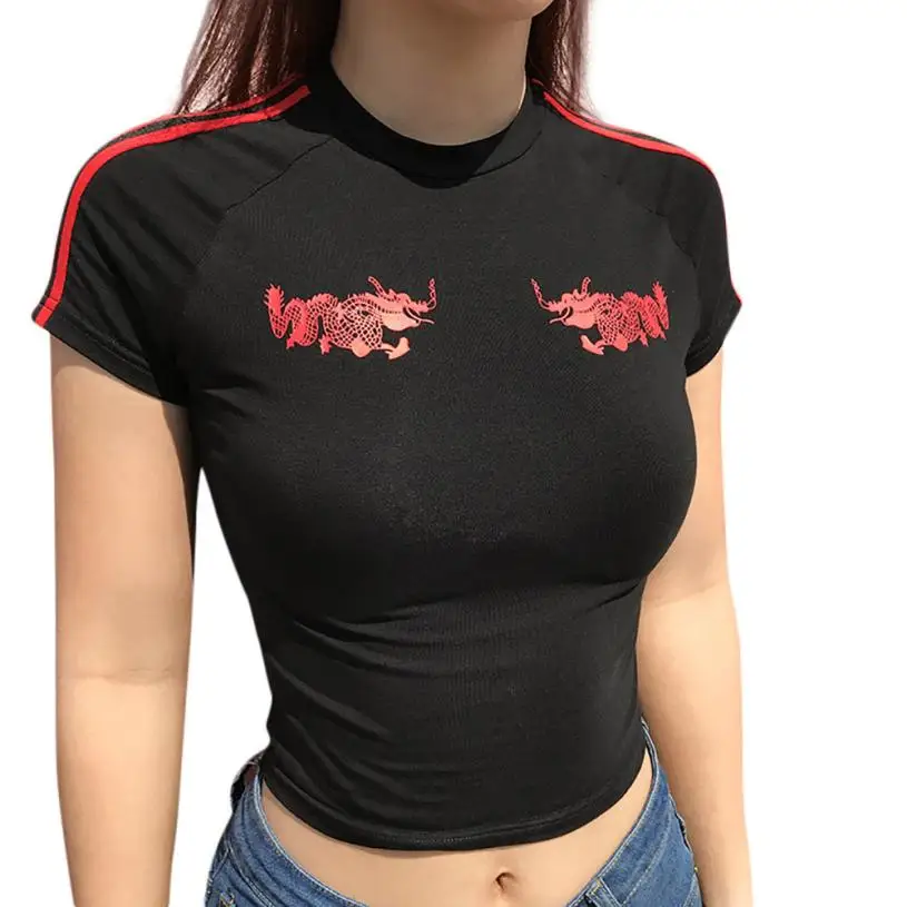 FEITONG Women T Shirt Summer Casual Dragon Print Short Sleeve Top Blouse camisole bustier crop top workout Women T Shirt zanzea
FEITONG Women T Shirt Summer Casual Dragon Print Short Sleeve Top Blouse camisole bustier crop top workout Women T Shirt zanzea