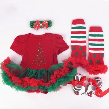 Baby Christmas Clothing Romper Dress 4pcs set Infant Bebe Girls Birthday Costumes Jumpersuit+stockings+Headband+shoes Outfits
Baby Christmas Clothing Romper Dress 4pcs set Infant Bebe Girls Birthday Costumes Jumpersuit+stockings+Headband+shoes Outfits