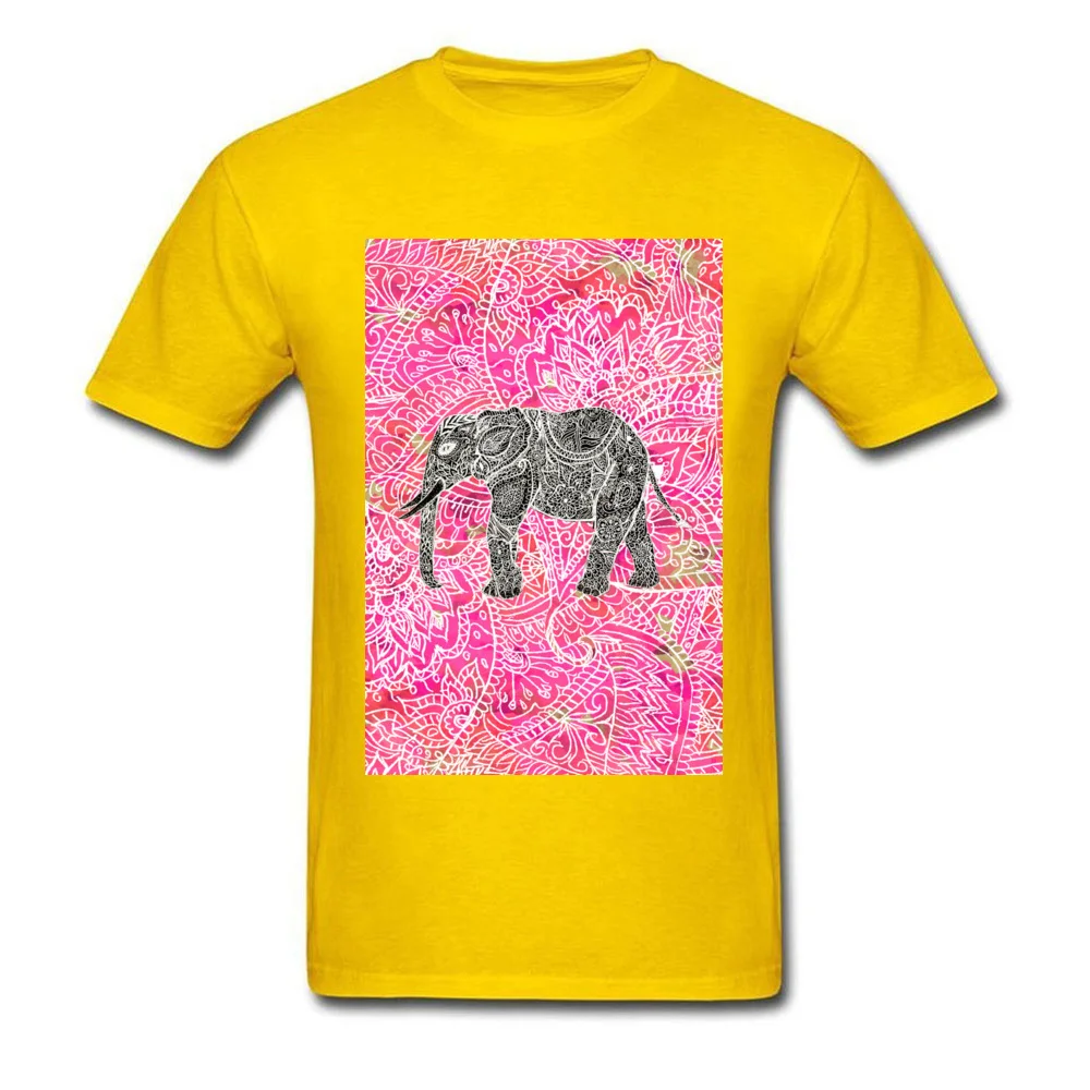 Pink Tribal Paisley Elephant Henna Pattern_yellow
