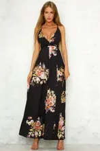 2019 Vestido De Festa As Mulheres Se Vestem de Vadim Verão Solta Com Decote Em V do Tornozelo-comprimento Spaghetti Strap Natural Real Novo Estilo de Impressão sem encosto(China)