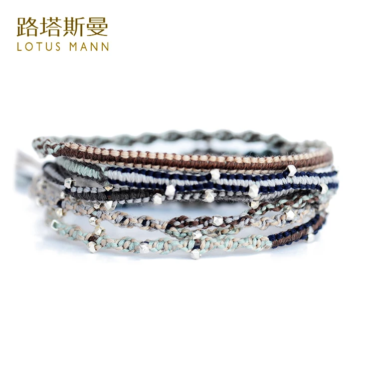 Lotus Mann 5laps 6 color dawn blue 925 silver grain spiral wound cotton woven long bracelet
Lotus Mann 5laps 6 color dawn blue 925 silver grain spiral wound cotton woven long bracelet