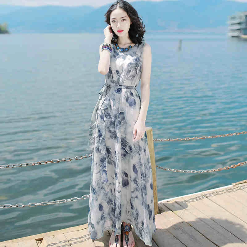 New Summer Women Boho Chiffon Maxi Dress Lady Floral Printed beach Plus Size S-4XL Dress Vestido Female Bow belt Dresses DF2513
New Summer Women Boho Chiffon Maxi Dress Lady Floral Printed beach Plus Size S-4XL Dress Vestido Female Bow belt Dresses DF2513