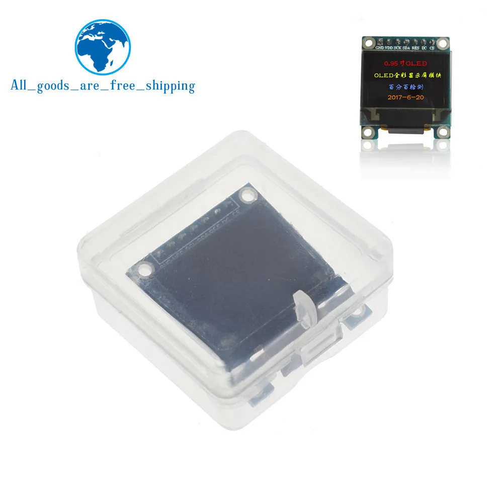 TZT 0.95 inch full color OLED Display module with 96x64 Resolution,SPI,Parallel Interface,SSD1331 Controller 7PIN new with case
TZT 0.95 inch full color OLED Display module with 96x64 Resolution,SPI,Parallel Interface,SSD1331 Controller 7PIN new with case
