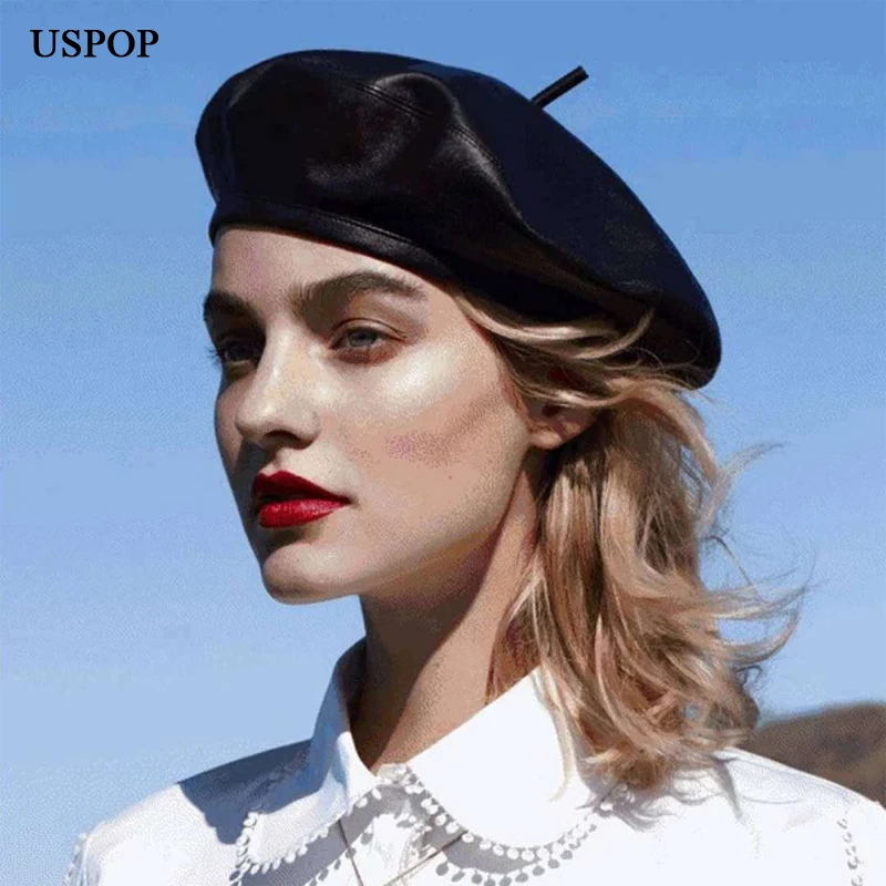 USPOP 2019 New Fashion beret for women soft PU leather beret hat casual adjustable solid color beret octagonal hat
USPOP 2019 New Fashion beret for women soft PU leather beret hat casual adjustable solid color beret octagonal hat
