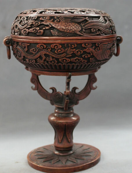 JP S0606 8" Folk Chinese Bronze FengShui Dragon Phoenix Statue Box Incense Burner Censer (B0413)
JP S0606 8" Folk Chinese Bronze FengShui Dragon Phoenix Statue Box Incense Burner Censer (B0413)