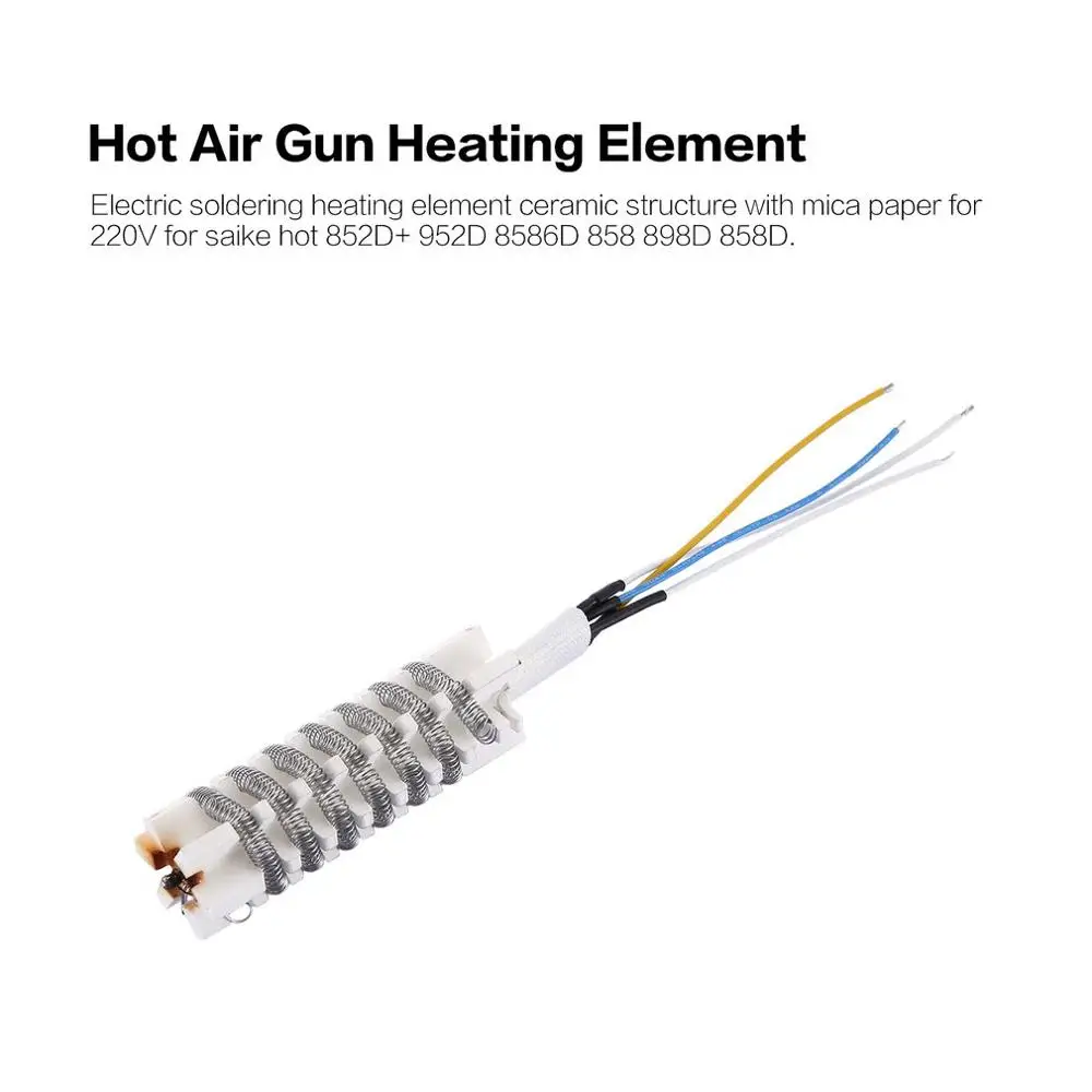 Electric Soldering Heating Element Ceramic Structure With Mica Paper For 220V For Saike Hot 852D+ 952D 8586D 858 898D 858D
Electric Soldering Heating Element Ceramic Structure With Mica Paper For 220V For Saike Hot 852D+ 952D 8586D 858 898D 858D