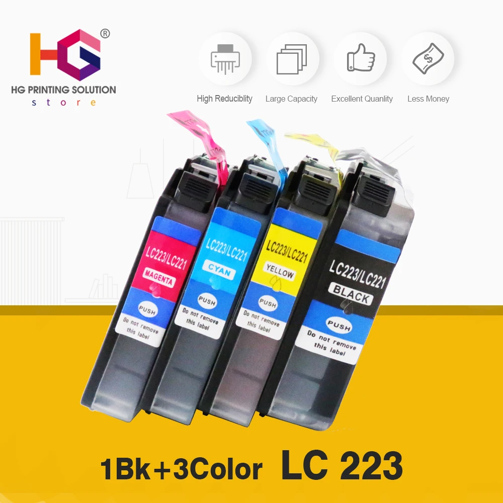 4pcs LC223 Cartridge Replacement for Brother LC223 LC 223 Ink Cartridge for DCP-J4120DW MFC-J4420DW/J4620DW 4625DW 5320DW
4pcs LC223 Cartridge Replacement for Brother LC223 LC 223 Ink Cartridge for DCP-J4120DW MFC-J4420DW/J4620DW 4625DW 5320DW