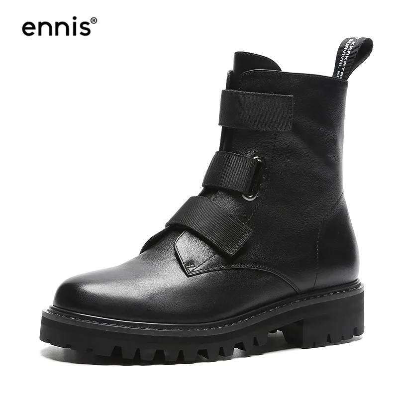 ENNIS 2019 Fashion Black Womens Boots Genuine Leather Platform Ankle Boots Low Heel Autumn Winter Boots Buckle Martin Shoes A893
ENNIS 2019 Fashion Black Womens Boots Genuine Leather Platform Ankle Boots Low Heel Autumn Winter Boots Buckle Martin Shoes A893