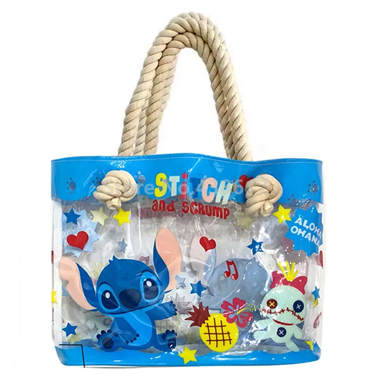New Cute Stitch PVC Beach Bag Waterproof Transparent Women Girls Large Hemp Rope Tote Shoulder Bags Handbag
New Cute Stitch PVC Beach Bag Waterproof Transparent Women Girls Large Hemp Rope Tote Shoulder Bags Handbag