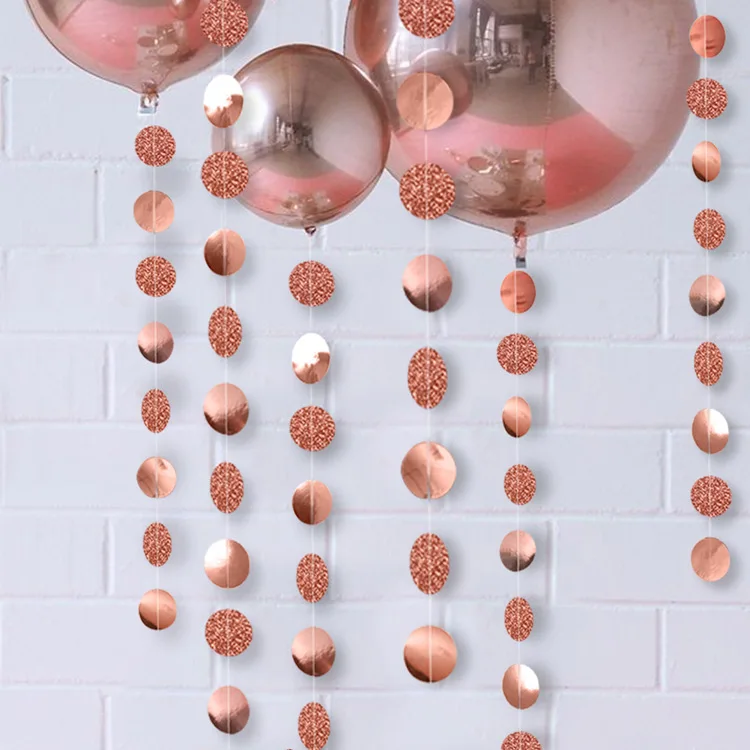 Rose Gold 4M Glitter Paper Garland Hanging Round Circle String Ornaments Curtain For Wedding First Birthday Boy Girl Party Decor
Rose Gold 4M Glitter Paper Garland Hanging Round Circle String Ornaments Curtain For Wedding First Birthday Boy Girl Party Decor
