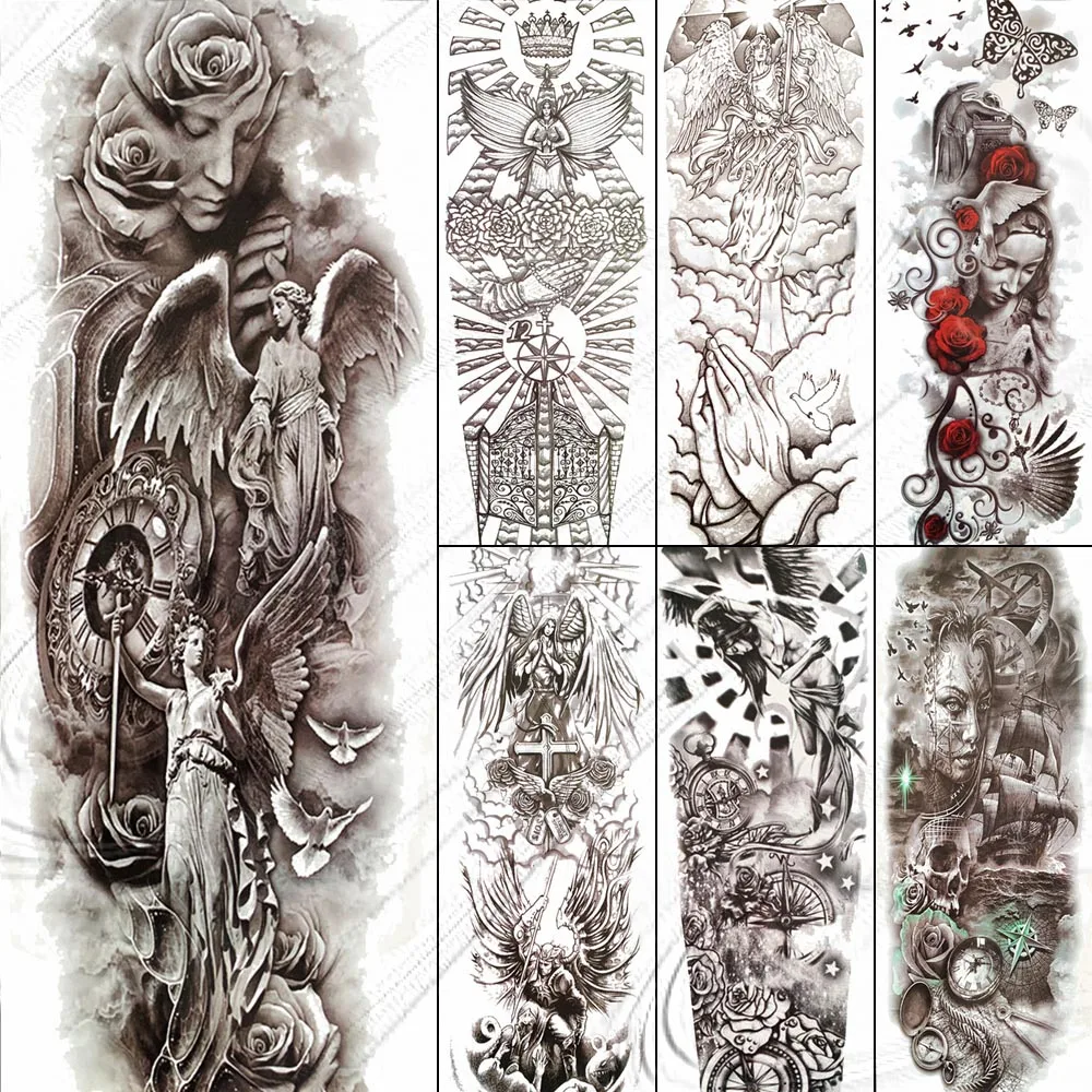 3D Big Nun Girl Angel Waterproof Full Arm Women Temporary Tattoos Sticker For Men Body Art Legs Large Fake Tattoo Paper Black
3D Big Nun Girl Angel Waterproof Full Arm Women Temporary Tattoos Sticker For Men Body Art Legs Large Fake Tattoo Paper Black