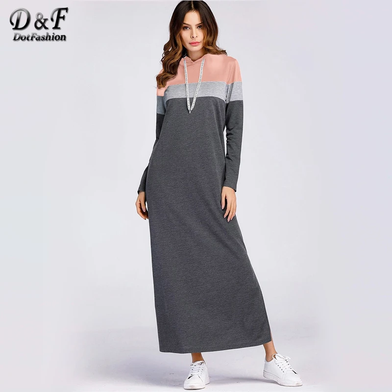 Dotfashion Grey Color-Block Split Side Sweatshirt Dress Women Clothes 2019 Autumn Casual Hooded Long Sleeve Straight Maxi Dress
Dotfashion Grey Color-Block Split Side Sweatshirt Dress Women Clothes 2019 Autumn Casual Hooded Long Sleeve Straight Maxi Dress