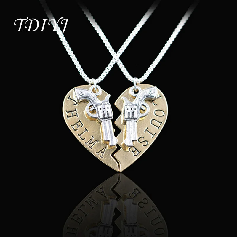 TDIYJ New Arrival Heart Shaped Pistol Necklace Thelma Louise Friendship Pendant Gun Puzzle Pistol Jewelry for Women Girl Friends
TDIYJ New Arrival Heart Shaped Pistol Necklace Thelma Louise Friendship Pendant Gun Puzzle Pistol Jewelry for Women Girl Friends