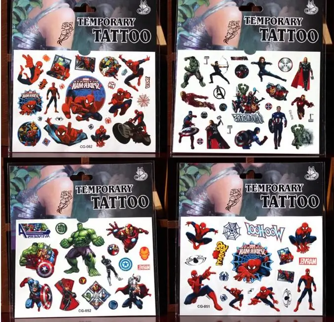 Cartoon Spiderman Avengers Custom Adhesive Design Girs Boys Tattoo Stickers Waterproof Sweatproof Children Sticker 420pcs DHL
Cartoon Spiderman Avengers Custom Adhesive Design Girs Boys Tattoo Stickers Waterproof Sweatproof Children Sticker 420pcs DHL