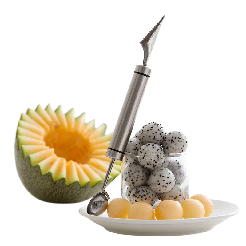 XZJJA 2in1 Dual-head Stainless Steel Melon Scoops Ballers Fruit Vegetable Digging Spoon Kitchen Cut Carving Knife Fruit Digger
XZJJA 2in1 Dual-head Stainless Steel Melon Scoops Ballers Fruit Vegetable Digging Spoon Kitchen Cut Carving Knife Fruit Digger