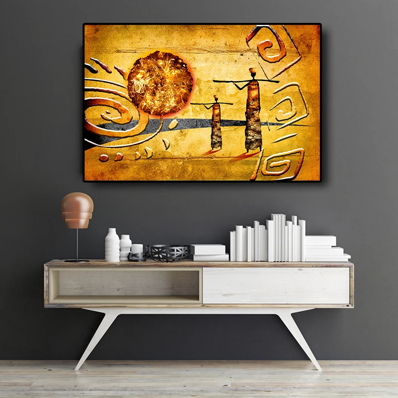 African Figure Gold Abstract Landscape Oil Painting on Canvas Posters and Prints Cuadros Art on the Wall Picture for Living Room
African Figure Gold Abstract Landscape Oil Painting on Canvas Posters and Prints Cuadros Art on the Wall Picture for Living Room