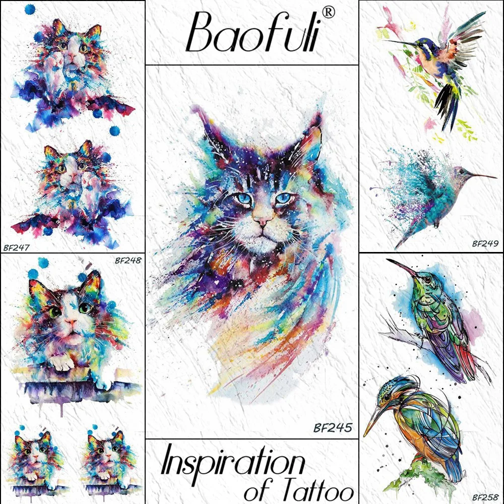 Watercolor Tribal Wind Cat Colorful Cute Temporary Tattoo Sticker Blue Purple Waterproof Tattoos Body Art Arm Fake Tatoo Sheet
Watercolor Tribal Wind Cat Colorful Cute Temporary Tattoo Sticker Blue Purple Waterproof Tattoos Body Art Arm Fake Tatoo Sheet