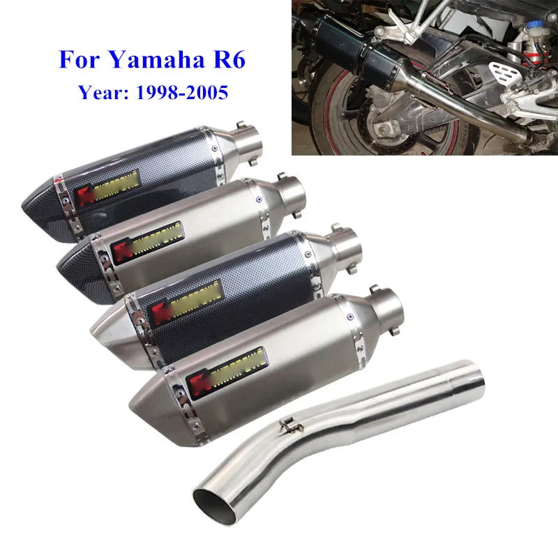 Motorcycle Exhaust Silencer Pipe Middle Link Pipe DB Killer Stainless Steel Motorbike Exhaust Modified For Yamaha R6 1998-2005
Motorcycle Exhaust Silencer Pipe Middle Link Pipe DB Killer Stainless Steel Motorbike Exhaust Modified For Yamaha R6 1998-2005
