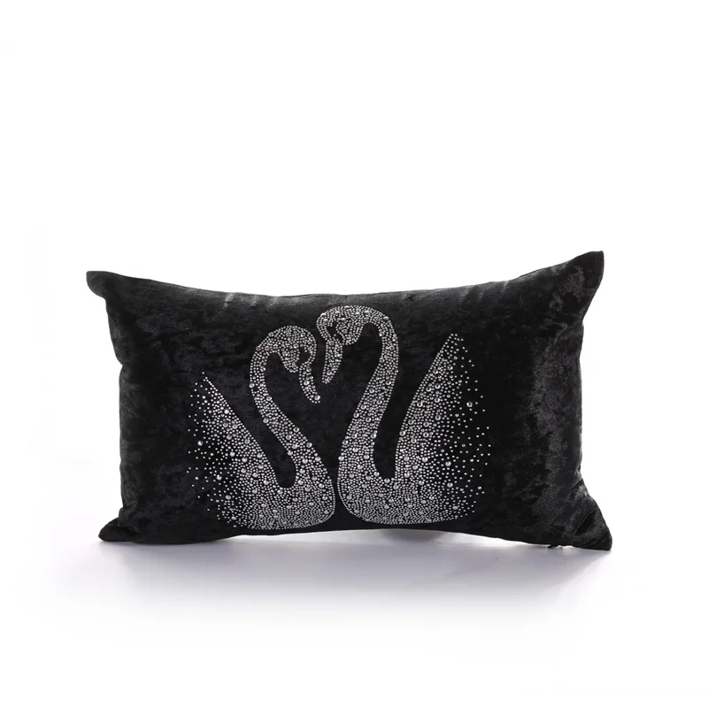 PANFELOU 30*50cm environmental black Double swan paddle zircon combination Cushion Cover for sofa livingroom bedroom
PANFELOU 30*50cm environmental black Double swan paddle zircon combination Cushion Cover for sofa livingroom bedroom