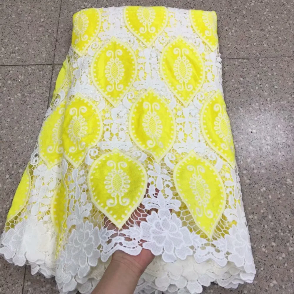 Latest African Lace Fabric 2018 High Quality yellow Velvet Lace Cutting Lace Cotton Dresses For Evening Dresses
Latest African Lace Fabric 2018 High Quality yellow Velvet Lace Cutting Lace Cotton Dresses For Evening Dresses