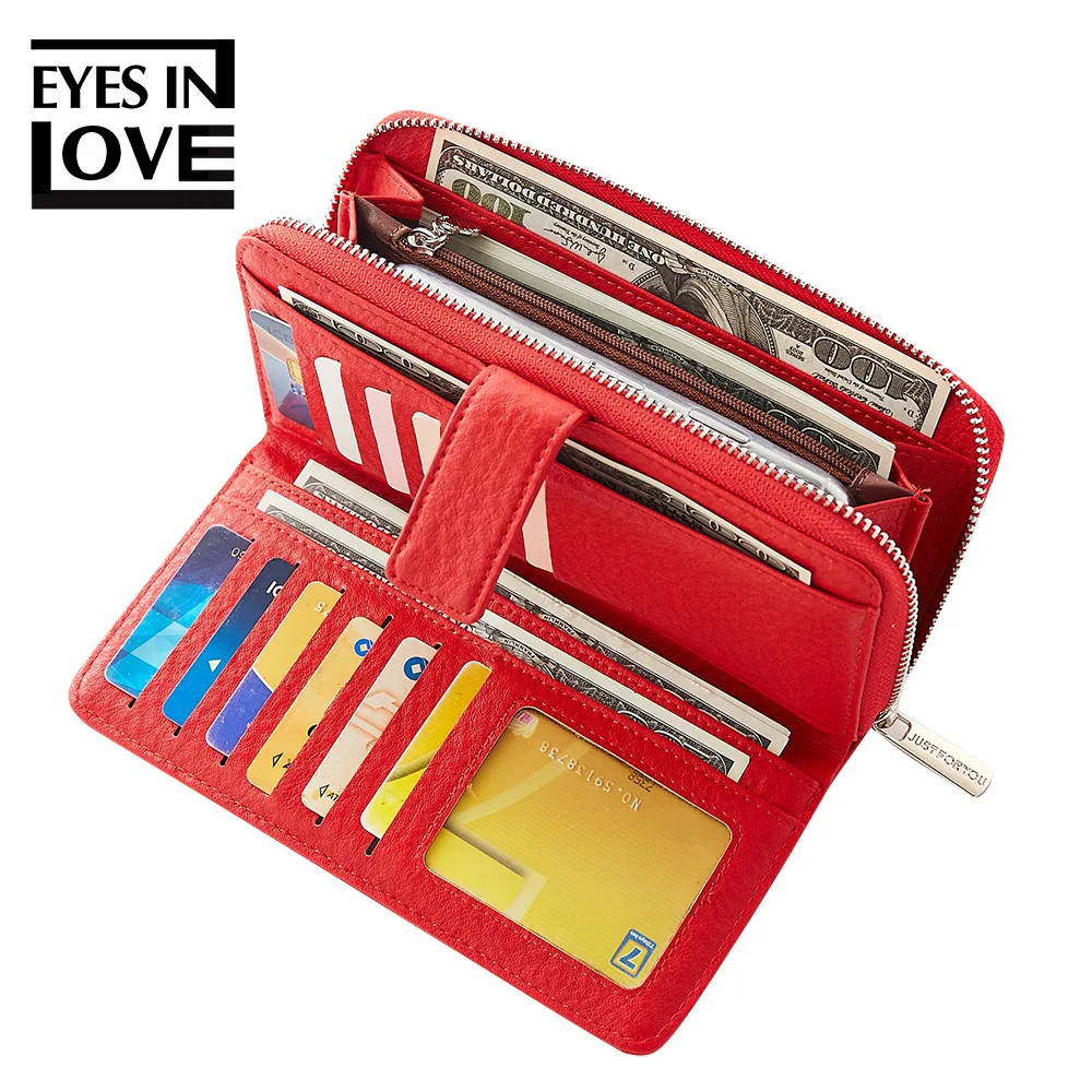 New 2018 ladies hand wallet PU fashion solid color buckle multi-card credit card package large capacity zipper wallet female 
New 2018 ladies hand wallet PU fashion solid color buckle multi-card credit card package large capacity zipper wallet female