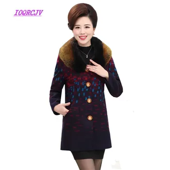 Jacket Women's Plus size Winter Women Wool Coat Fur Collar High Quality Woolen Coat Middle-aged Clothing Lady's Trench Coat B114
Jacket Women's Plus size Winter Women Wool Coat Fur Collar High Quality Woolen Coat Middle-aged Clothing Lady's Trench Coat B114