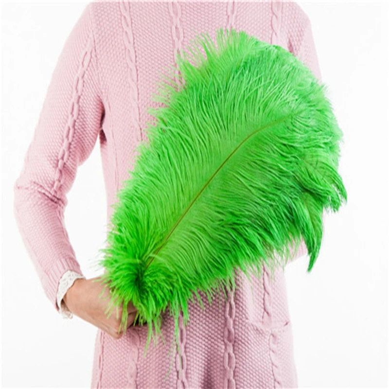 

Высококачественные страусиные перья цвета зеленого яблока Окрашенные 5 шт. 12 шт. 50 шт. опции 45-50 см 18-20 дюймов