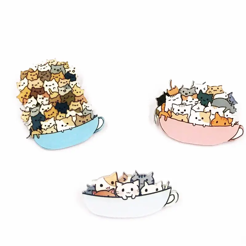 Top selling 1PCS Kinds of Cats in the cup Cartoon Brooch Acrylic Badges Icons on The Backpack Pin Badge for Clothing Hat shoes
Top selling 1PCS Kinds of Cats in the cup Cartoon Brooch Acrylic Badges Icons on The Backpack Pin Badge for Clothing Hat shoes