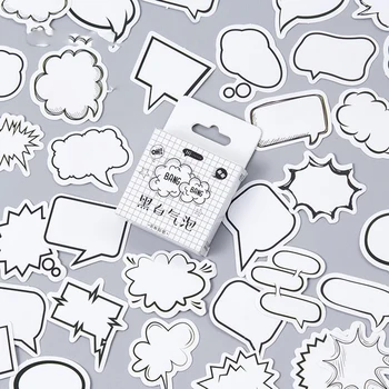 45Pcs Creative Black White Dialog Box Album Paper Lable Decoration Adhesive Stickers For Scrapbooking Crafts DIY Diary Stickers
45Pcs Creative Black White Dialog Box Album Paper Lable Decoration Adhesive Stickers For Scrapbooking Crafts DIY Diary Stickers