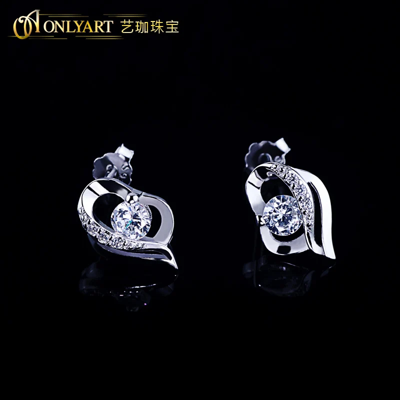 100% 925 silver earring stud women ear ring with clear cyrstal sterling silver heart earring designs OnlyArt
100% 925 silver earring stud women ear ring with clear cyrstal sterling silver heart earring designs OnlyArt