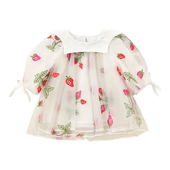 Cute Korean Style Strawberry Embroidery White Tulle Princess Dresses Sailor Collar Ball Gown Birthday Party Chilren Clothes 1-5T
Cute Korean Style Strawberry Embroidery White Tulle Princess Dresses Sailor Collar Ball Gown Birthday Party Chilren Clothes 1-5T