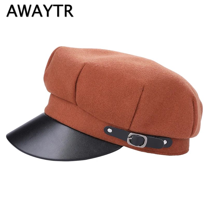 AWAYTR Fashion Black High Quality Newsboy Caps for Women British Style Warm Retro Military Octagonal Cap Female Visor Caps
AWAYTR Fashion Black High Quality Newsboy Caps for Women British Style Warm Retro Military Octagonal Cap Female Visor Caps