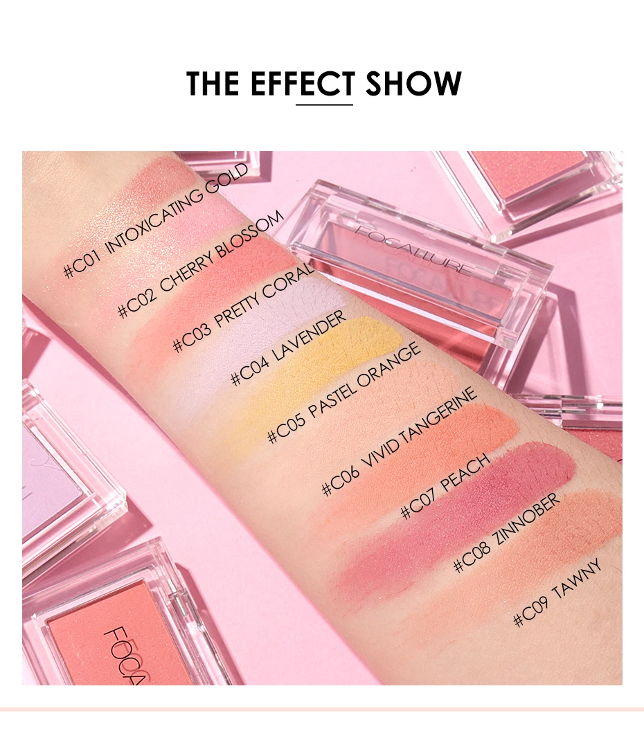 Focallure Blush Makeup Single Blush Face Cheek Nude Natural Pressed Powder Blusher Long Lasting Face Make up Cosmetic Focallure Blush Makeup Single Blush Face Cheek Nude Natural Pressed Powder Blusher Long Lasting Face Make up Cosmetic