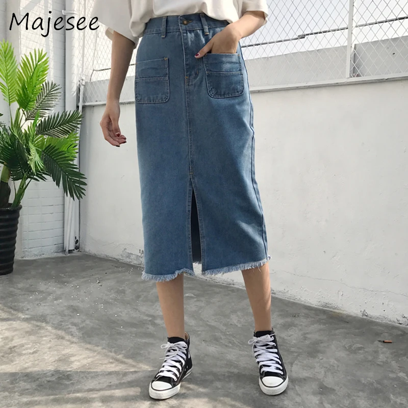 Skirts Ulzzang Women Denim High Waist Casual Slim Students Pockets Zipper Womens Chic Midi Skirt Fashion Korean Style New Daily
Skirts Ulzzang Women Denim High Waist Casual Slim Students Pockets Zipper Womens Chic Midi Skirt Fashion Korean Style New Daily