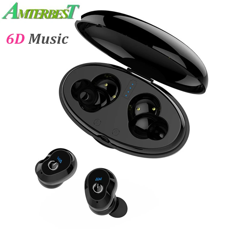 AMTERBEST TWS Mini Bluetooth Earphone Wireless HiFi Stereo In-Ear Waterproof Earbuds Headset with Charging Box for IOS Android
AMTERBEST TWS Mini Bluetooth Earphone Wireless HiFi Stereo In-Ear Waterproof Earbuds Headset with Charging Box for IOS Android